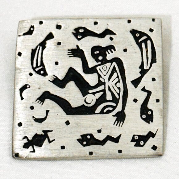 Vintage Alice Seely/Urban Fetishes Petroglyph Brooch/Pin (2000) - Picture 2 of 4